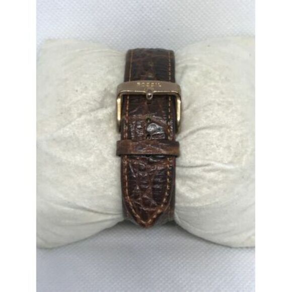 Fossil ES3591 Womens Brown Leather Analog Silver Dial Quartz Genuine Watch Ff143 - Picture 2 of 9